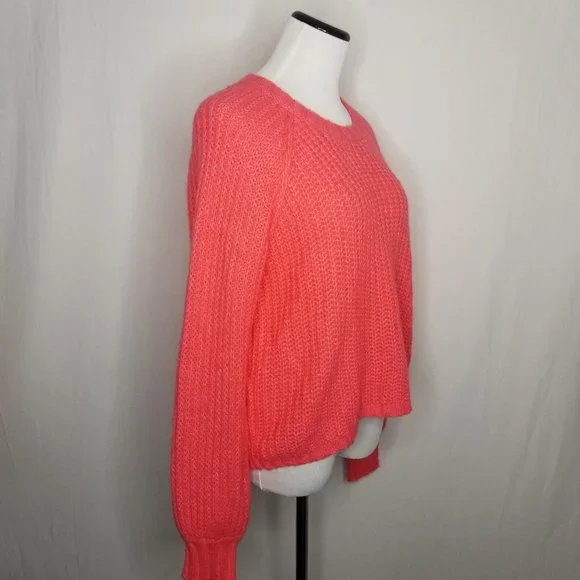 Wild Fable Crewneck Raglan Chunky Pullover Sweater, Coral Size XS - Picture 6 of 9